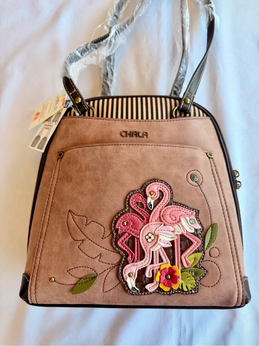 NWT Chala Convertible Backpack Purse in Flamingo Group